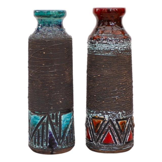Mid-Century Modern Scandinavian Pottery Vases from Tilgmans, Sweden, Set of 2 For Sale