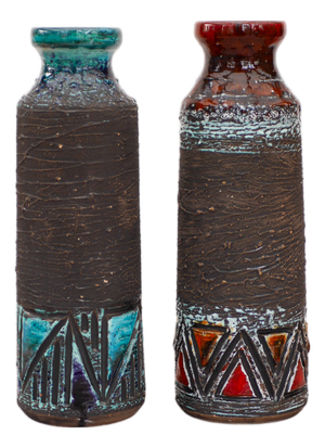 Mid-Century Modern Scandinavian Pottery Vases from Tilgmans, Sweden, Set of 2