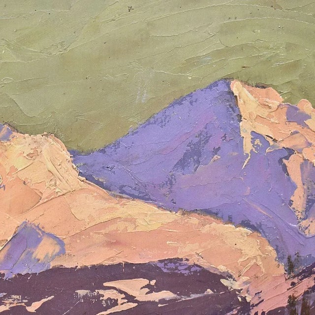 Lucien Quenard, Mountain Landscape, 1930, Oil on Panel, Framed For Sale - Image 3 of 10