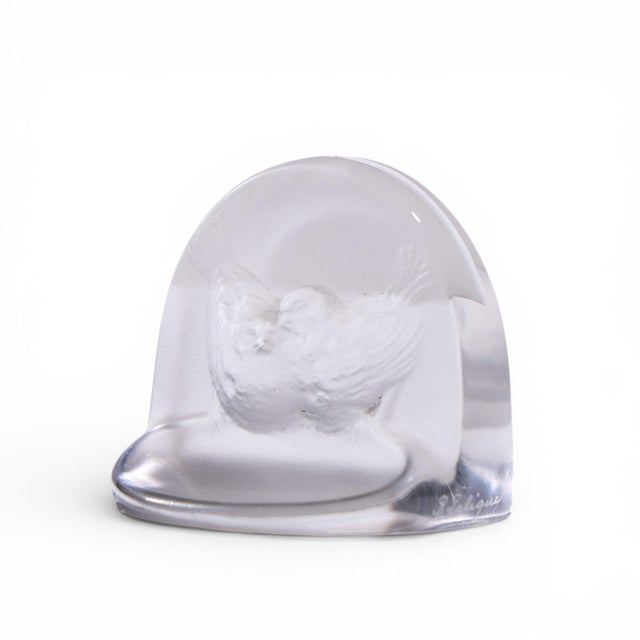 Art Nouveau Early 20th Century Rene Lalique Signed Birds Menu Holder For Sale - Image 3 of 8