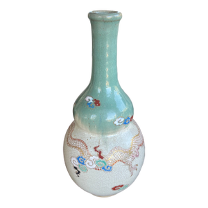 Antique Chinese Porcelain Stoneware Huluping Dragon Double Gourd Vase