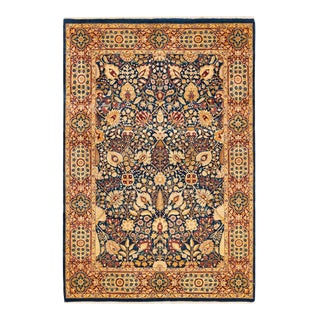 Mogul, One-of-a-Kind Hand-Knotted Area Rug in Blue, 6' 1" x 9' 0" For Sale