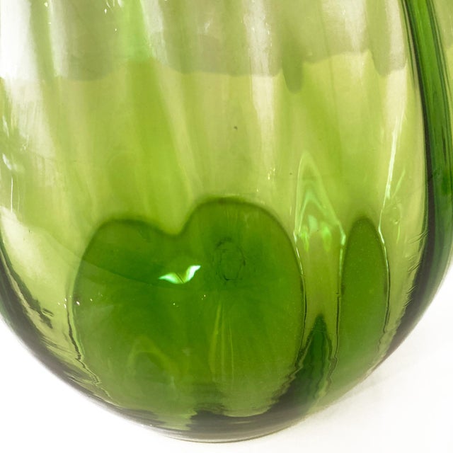 Glass Vintage Blenko Green Decanter, Designer: Myers For Sale - Image 7 of 8