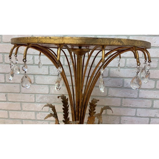 Hollywood Regency Italian Gilt Accent Table With Mirrored Top For Sale - Image 4 of 6