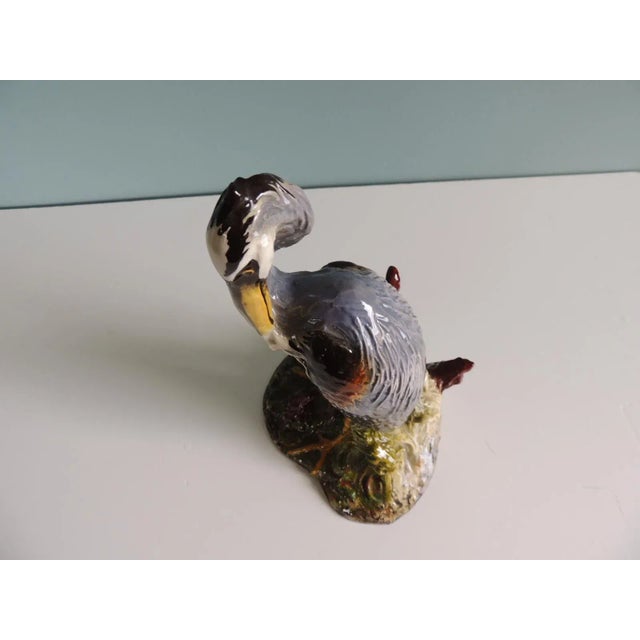Large Hand Painted Porcelain Heron Bird For Sale In Tampa - Image 6 of 9