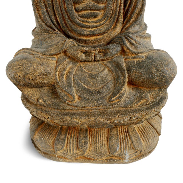 Stone Cast Stone Sitting Buddha For Sale - Image 7 of 7