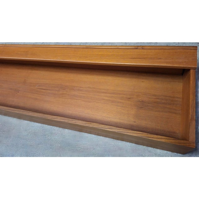 Long Danish Floating Teak Sideboard with Lights, 1960s For Sale - Image 4 of 12