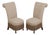 Pair of Design Master High Back Upholstered Slipper Chairs For Sale