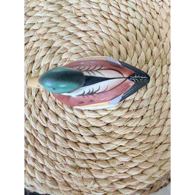 Chestnut Vintage Ceramic Mallard Duck Lint Brush Figurine by Jasco For Sale - Image 8 of 12