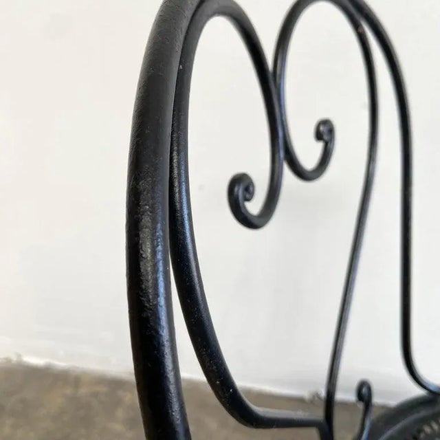 Metal Vintage Black French Metal Outdoor Chairs - Set of 4 For Sale - Image 7 of 11
