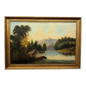 Beautiful Hudson River Scene, Landscape, Painting