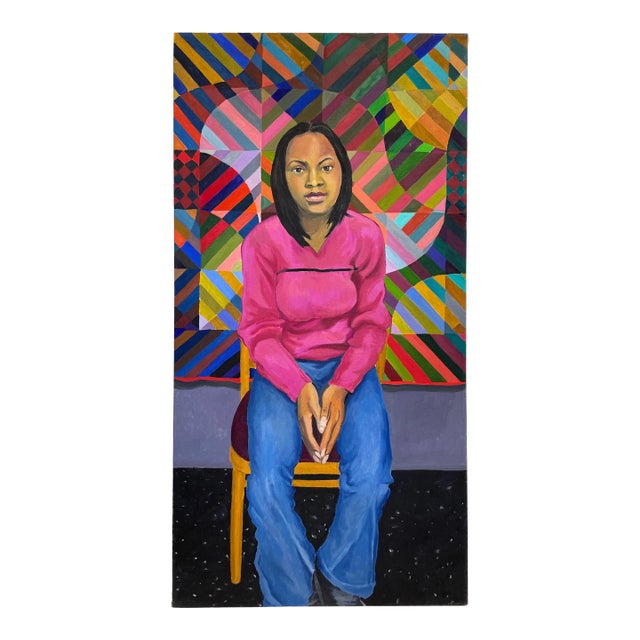 2004 “Seated Young Woman” Portrait Oil Painting by Mary Alice Copp For Sale