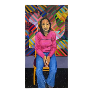 2004 “Seated Young Woman” Portrait Oil Painting by Mary Alice Copp -
