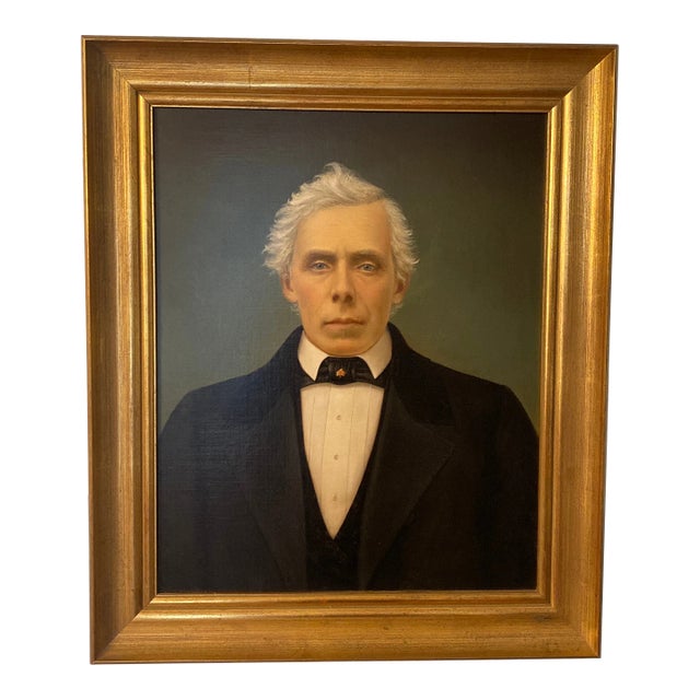 Late 19th Century Victorian Male Portrait Painting, Framed For Sale