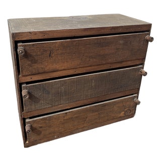 Mid 20th Century Small Miniature Wooden Chest of Drawers For Sale