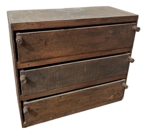 Mid 20th Century Small Miniature Wooden Chest of Drawers