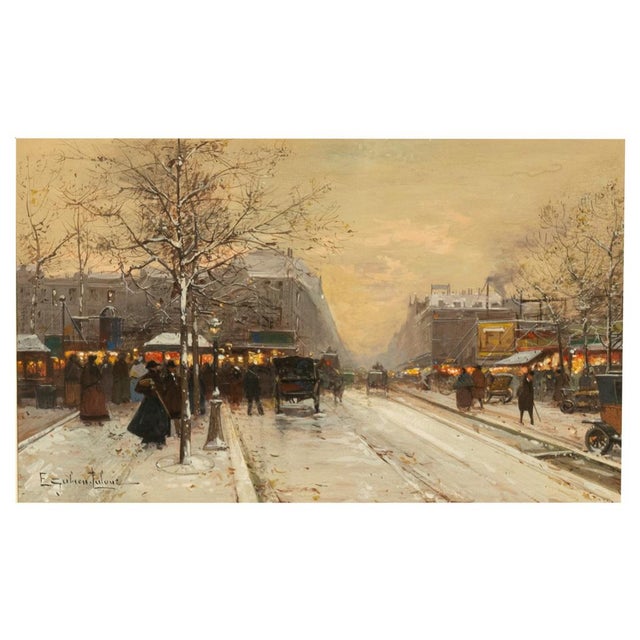 A fine and important French Impressionist winter landscape painting by the celebrated painter Eugène Galien-Laloue...