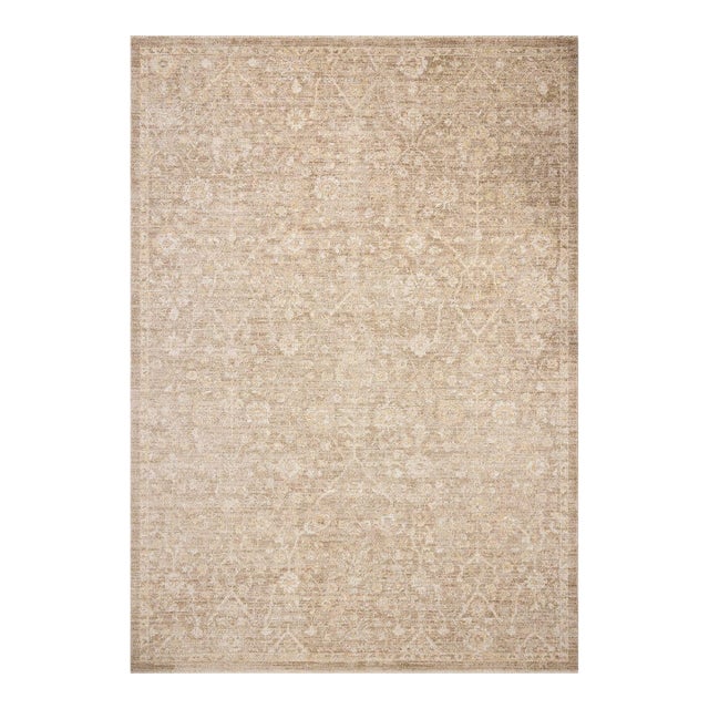 Chris Loves Julia x Loloi Palma Bark / Natural 3'-6" x 5'-6" Accent Rug For Sale