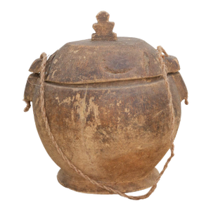 Rustic Food Bowl W/Rope Handle