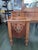 Jacobean 1930s Jacobean Revival Walnut and Figured Maple Vanity With Tall Arched Mirror For Sale - Image 3 of 11