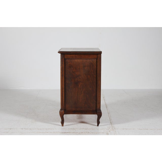 Rococo Small Danish Rococo Style Hand-Carved Oak Chest of Drawers, 1940s For Sale - Image 3 of 13