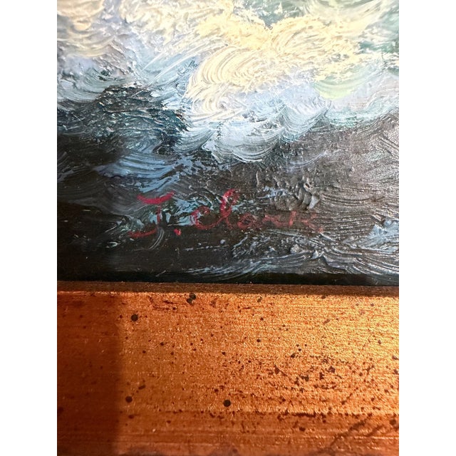 Late 20th Century J. Clark - American Clipper at Sea, Oil on Canvas For Sale - Image 10 of 10