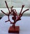 Set of 4, Vintage Faux Coral Candle Holder Decor Bundle in Red and Silver For Sale - Image 9 of 11