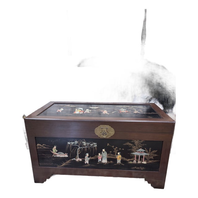 Antique Chinese Ming Style Chinoiserie Blanket Chest For Sale