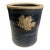 Blue Glaze Maple Leaf Utensil Holder / Vase, Signed For Sale