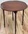 Beautiful antique scalloped mahogany wood accent table in Federal or Hepplewhite style. Slender, tapered legs with a...