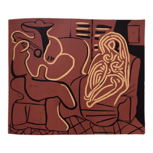 Picasso 13 Femme Couchee Et Homme a La Guitare