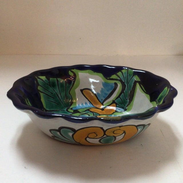 Colorful hand painted Talavera salsa/dip bowls made in Mexico. Both bowls measurements are the same and can be found below...