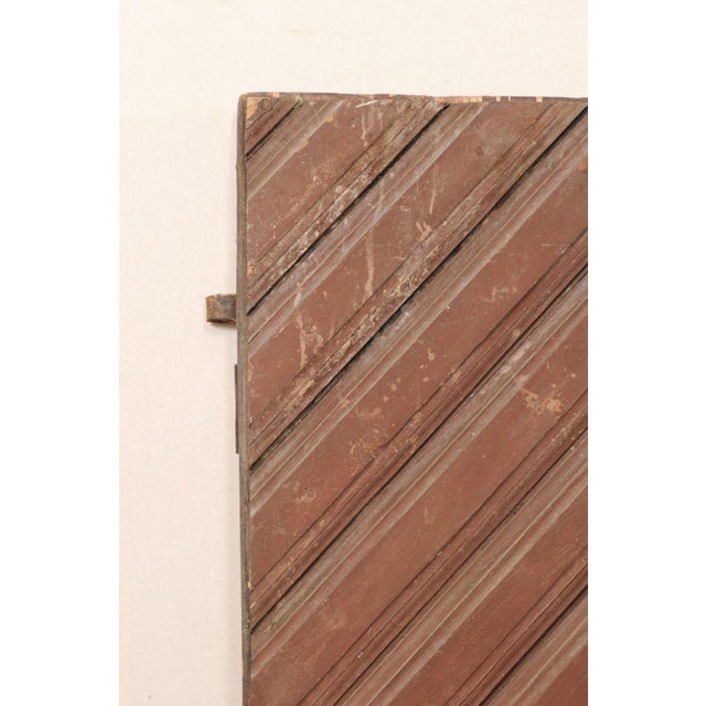 Wood Pair 19th Century Swedish Diamond Pattern Doors For Sale - Image 7 of 11