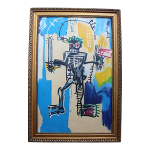 Modernistic Painting After Jean-Michel Basquiat, Circa 1980
