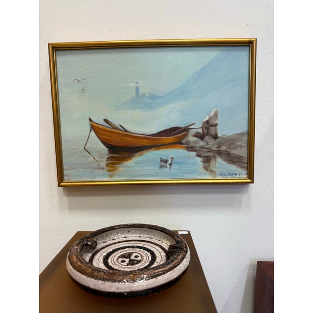 Vintage Coastal O/C Painting by Thomas Kerwick (1923-2015) For Sale - Image 10 of 11