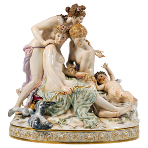 Allegorical Group the Disarming of Cupid by E. Andresen for Meissen, Germany, 1890
