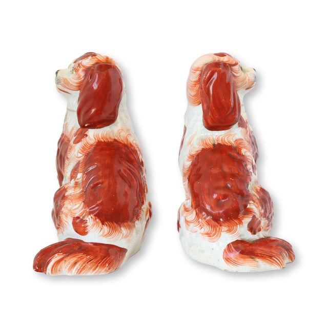 Mid 19th Century C. 1860 English Staffordshire King Charles Spaniel Dogs For Sale - Image 5 of 6