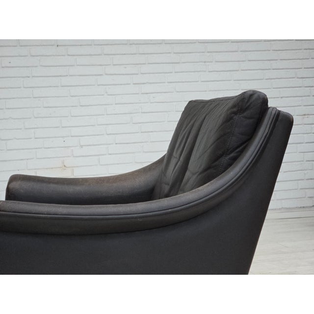 Vintage Danish Chair in Leather and Teak by Aage Christensen for Erhardsen & Andersen, 1970s For Sale - Image 13 of 18