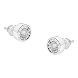 10K White Gold 3/8 cttw Diamond Floral Stud Earrings (I-J Color, I2-I3 Clarity) For Sale