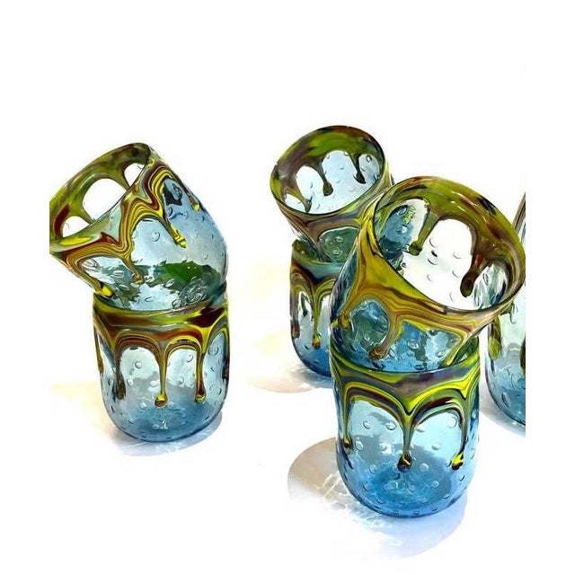 Vintage Italian Murano Glasses by Mariana Iskra for Ribes, 2010s, Set of 6 For Sale - Image 3 of 8
