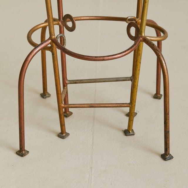 Vintage Custom Italian Metal Bar Stool with Leopard Upholstery - 2 Available For Sale In Chicago - Image 6 of 18