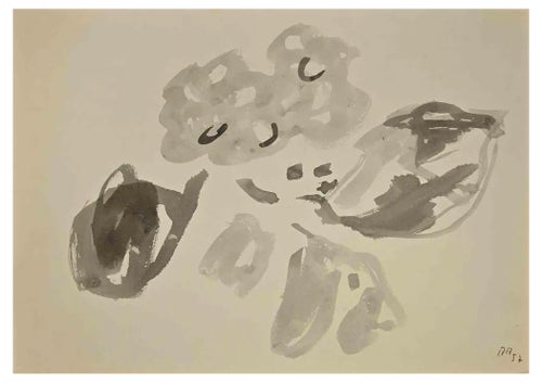 Vincenzo Gatti, Abstract Composition, Watercolor on Paper, 1957