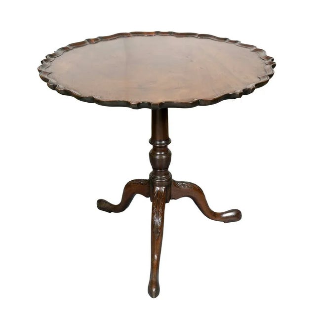 George III Mahogany Piecrust Tilt Top Table For Sale - Image 4 of 10