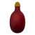Murano v. Nason & Co. Satin Red Glass Bottle With Amber Stopper, Italy – 8” For Sale