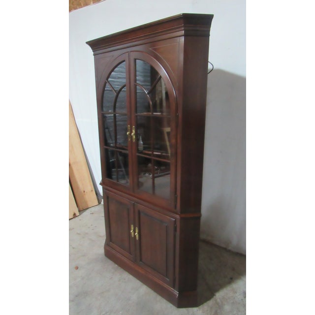 ​Item: Ethan Allen Corner Cabinet Details: Great Storage Nice Crown Molding Traditional Design Signed Ethan Allen Cherry...