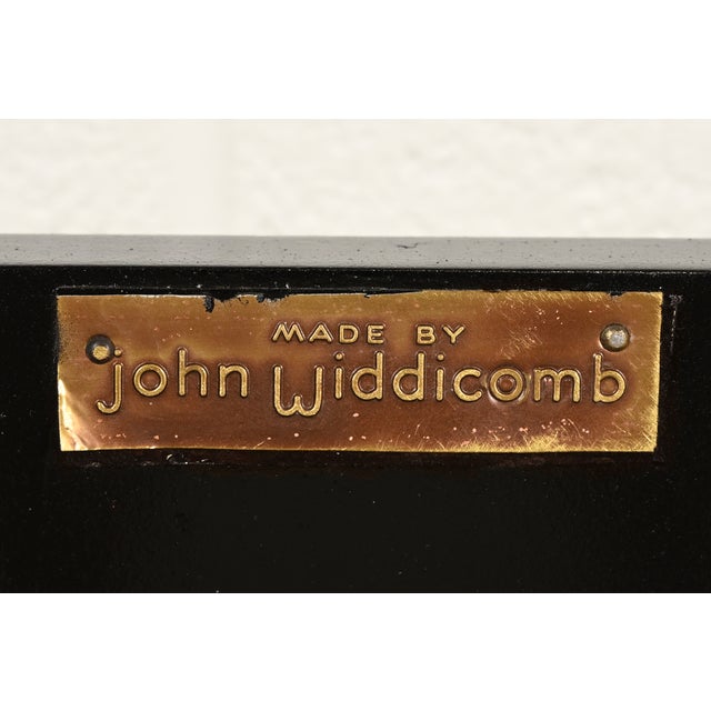 John Widdicomb Mid-Century Hollywood Regency Black Lacquered and Gold Gilt King Size Headboard, Circa 1950s For Sale - Image 10 of 12