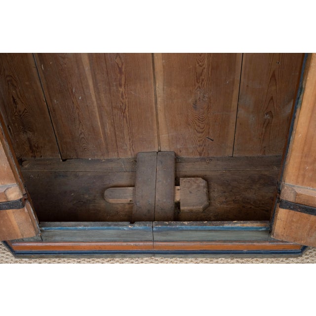 Blue Antique Painted Armoire For Sale - Image 8 of 16
