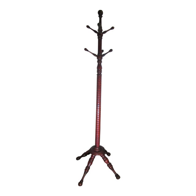 19th Century Victorian American Coat Rack With Turned Dowels Chairish