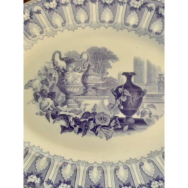 Ironstone China 19th Century Blue and White Ironstone Transferware Platter For Sale - Image 4 of 9