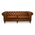 A vintage-style classic English Chesterfield leather upholstered sofa, with top-grain leather in a vintage Cuban cigar...